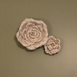 White flower wall art